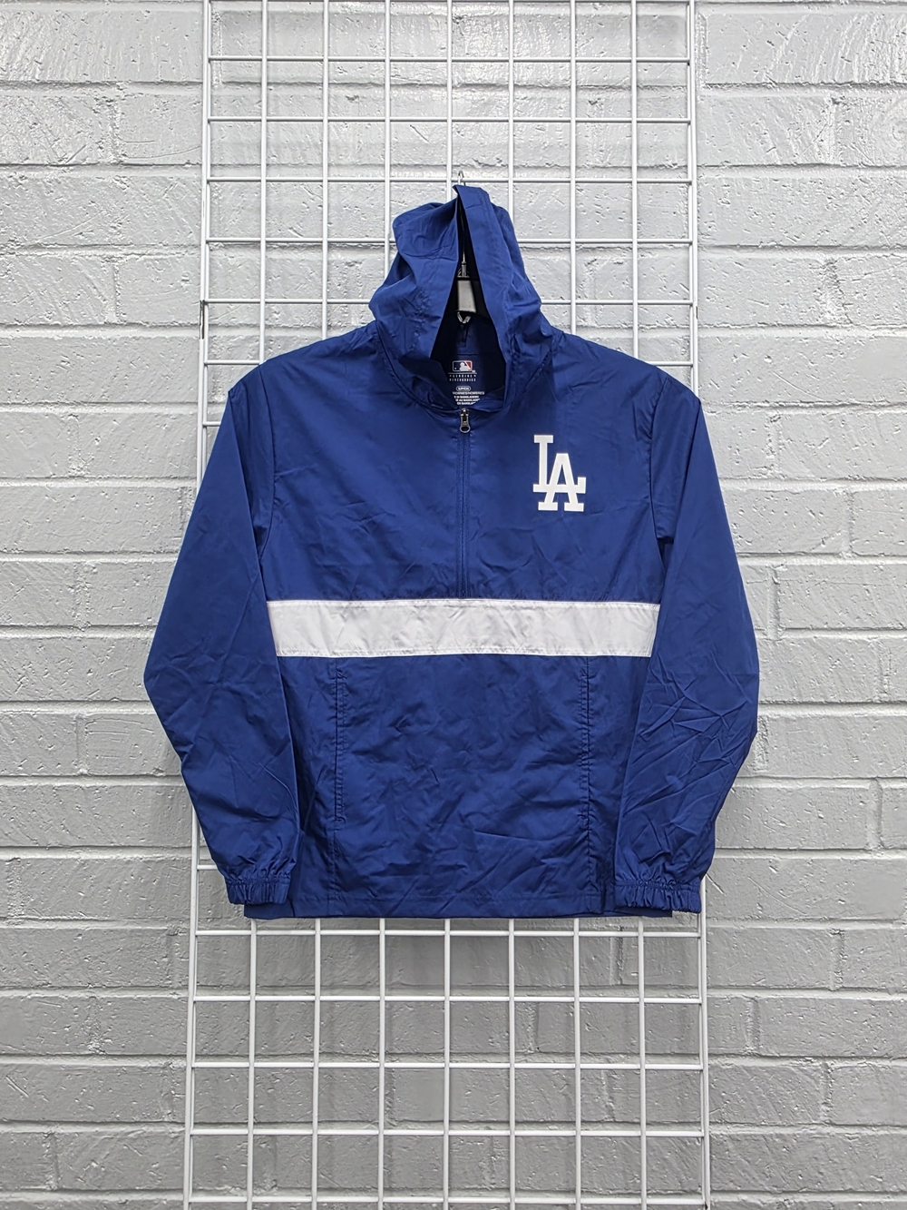 Genuine Merchandise Royal Blue Hooded Los Angeles Dodgers Windbreaker Size Small